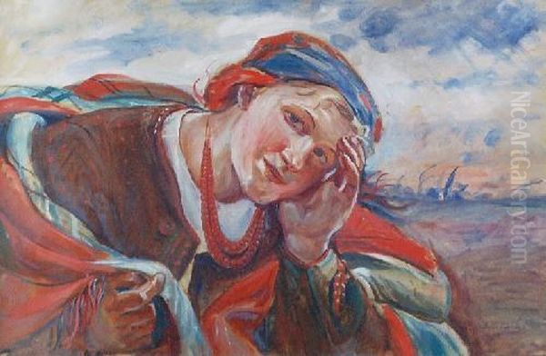 Korale Oil Painting by Wincenty Wodzinowski