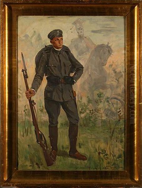 Legionista Oil Painting by Wincenty Wodzinowski