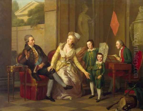 Portrait of the Saltykov Family Oil Painting by Johann Friedrich August Tischbein