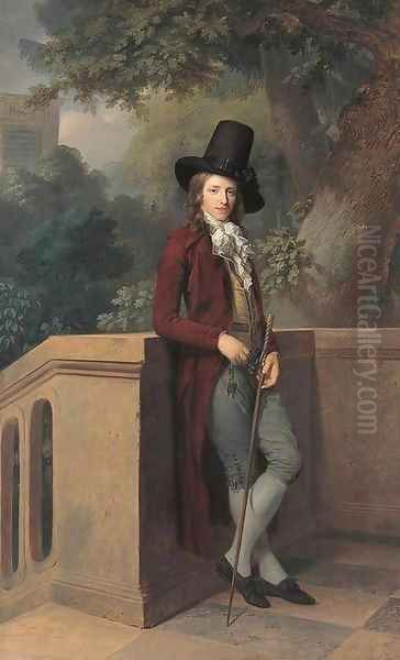 Nicolas Chatelain in the Garten Oil Painting by Johann Friedrich August Tischbein