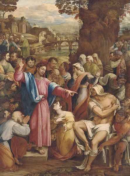 The Raising of Lazarus Oil Painting by General George Saunders Thwaites