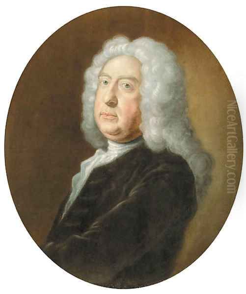 Portrait of Sir James Thornhill (1675-1734) Oil Painting by George 1st Marquess Townshend