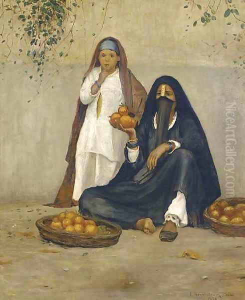 The orange sellers, Cairo Oil Painting by Robert Thegerstrom