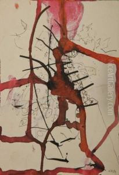 L'encre Rouge Renversee Oil Painting by Otto Wols