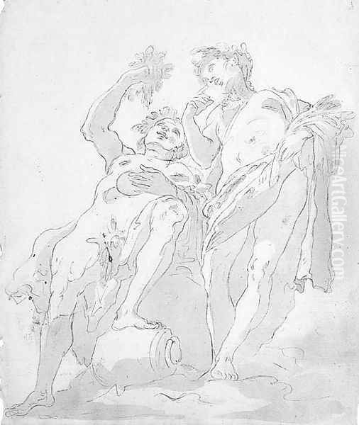 Bacchus and Vertumnus Oil Painting by Giovanni Battista Tiepolo