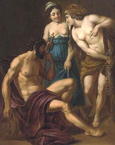 Hercules and Omphale Oil Painting by Alessandro Turchi