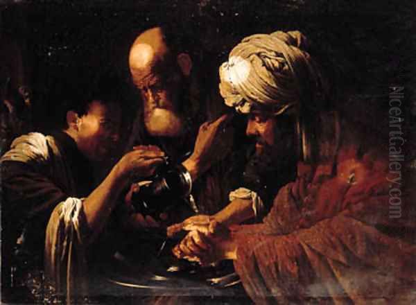 Pilate washing his hands Oil Painting by Hendrick Terbrugghen