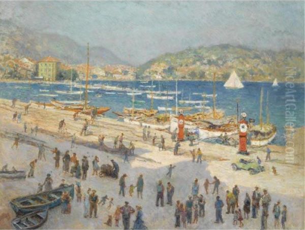 A View Of A Busy Mediteranean Harbour by Hendrik Jan Wolter