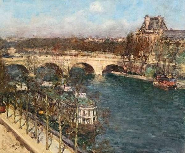 Vue De Paris. Oil Painting by Hendrik Jan Wolter