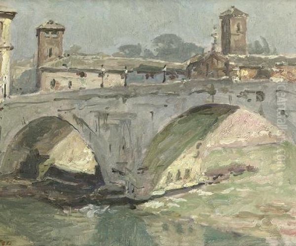 Tibereiland, Rome, Ponte Cesti Oil Painting by Hendrik Jan Wolter