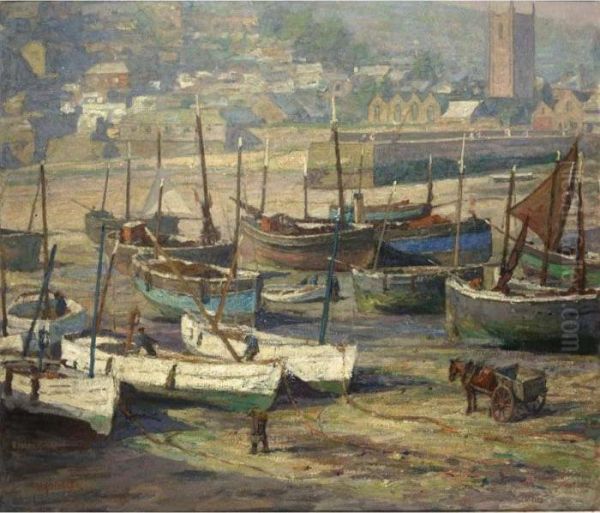 Misty October Morning, St. Ives, Cornwall Oil Painting by Hendrik Jan Wolter