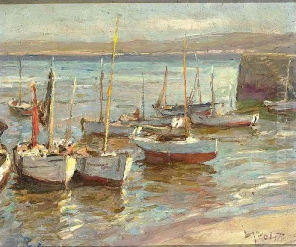 Saint-yves - Low Tide Oil Painting by Hendrik Jan Wolter