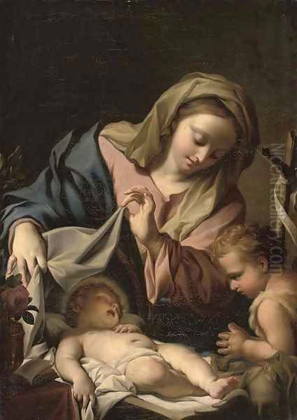 The Madonna and Child and the Infant Saint John the Baptist Oil Painting by Francesco Trevisani