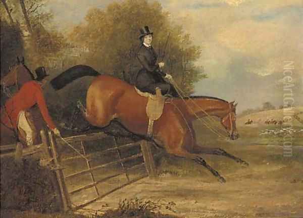 Over The Gate Oil Painting by Francis Calcraft Turner