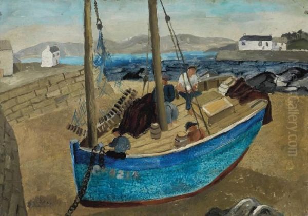 The Blue Boat Oil Painting by Christopher Wood