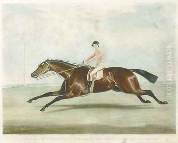 Conolly on Coronation, winner of the Derby Stakes on Epsom 1841 Oil Painting by Francis Calcraft Turner