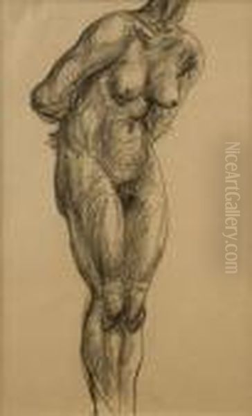 Standing Female Nude, Front Oil Painting by Christopher Wood