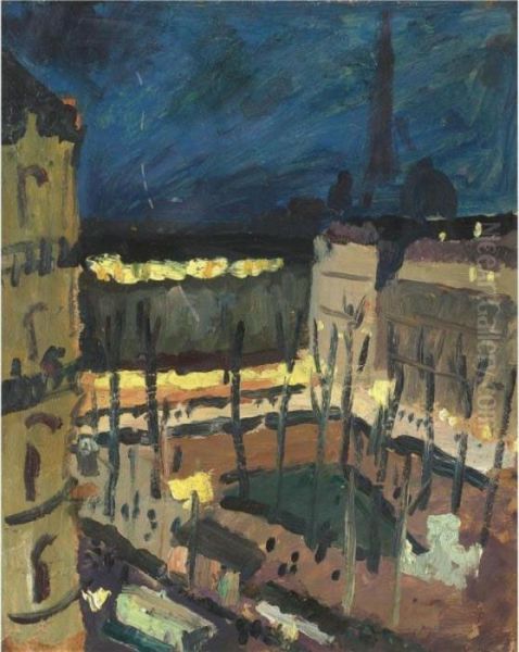 Paris At Night Oil Painting by Christopher Wood