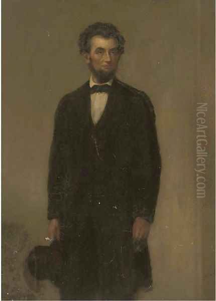 Portrait of a gentleman, traditionally identified as Abraham Lincoln (1809-1865) Oil Painting by Freeman Thorp