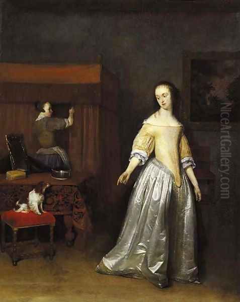 An elegant lady Oil Painting by Gerard Terborch