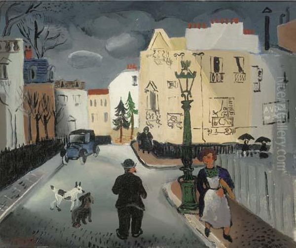 Street In Paris Oil Painting by Christopher Wood