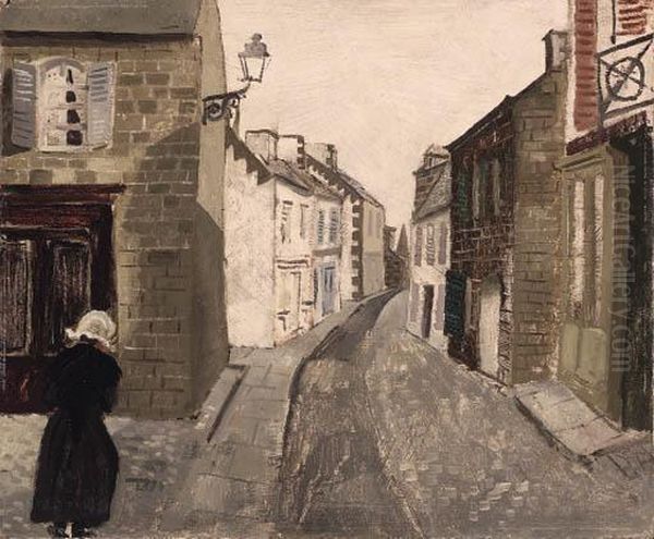 Street In Trboul Oil Painting by Christopher Wood