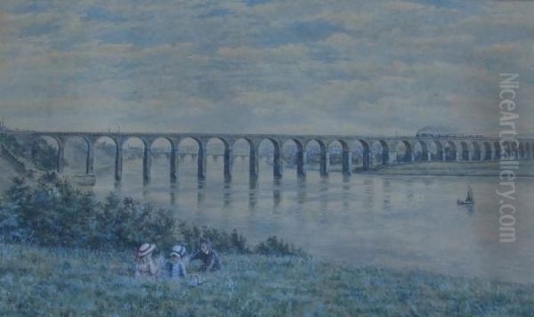 The Railway Bridge, Berwick by Frank Watson Wood