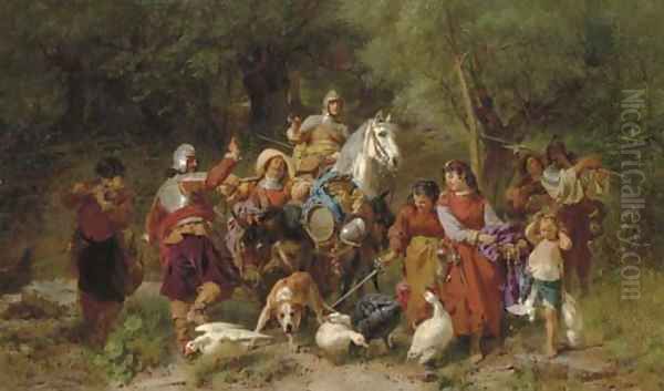 The Knight's Entourage Oil Painting by Johann The Younger Till