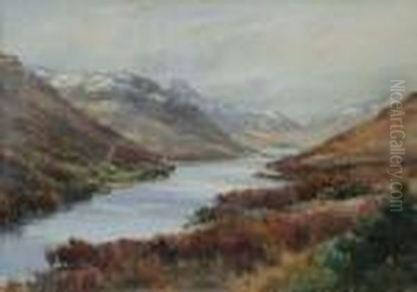 Loch Foil In Winter Oil Painting by Frank Watson Wood