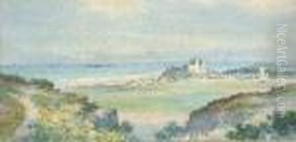 Bamburgh Castle Oil Painting by Frank Watson Wood