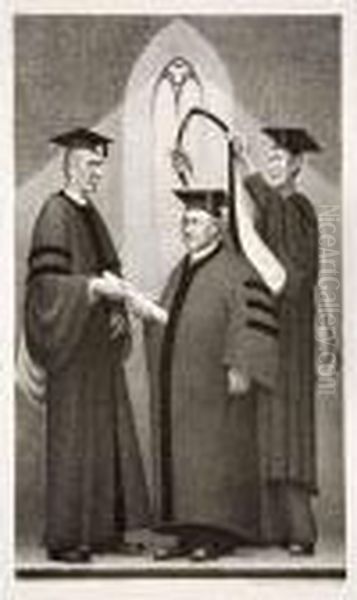 Honorary Degree Oil Painting by Grant Wood