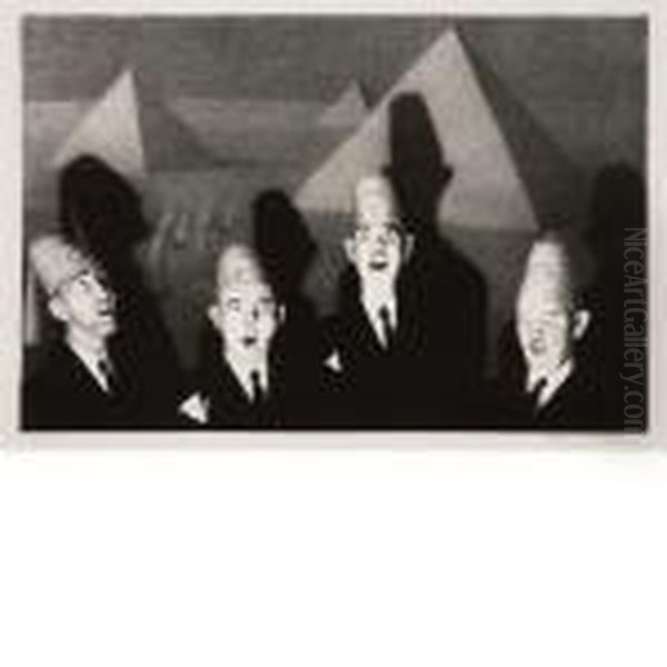 Shrine Quartet Oil Painting by Grant Wood