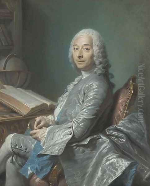 Portrait of Duval de L'Epinoy Oil Painting by Maurice-Quentin De La Tour