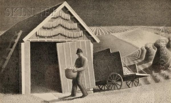 Seed Time And Harvest Oil Painting by Grant Wood