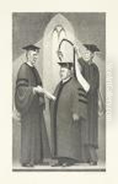 Honorary Degree. Oil Painting by Grant Wood