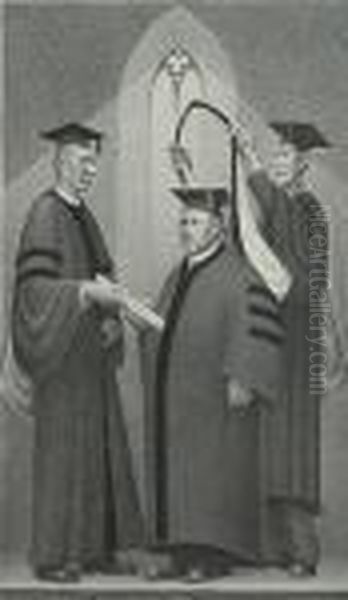 Honorary Degree Oil Painting by Grant Wood