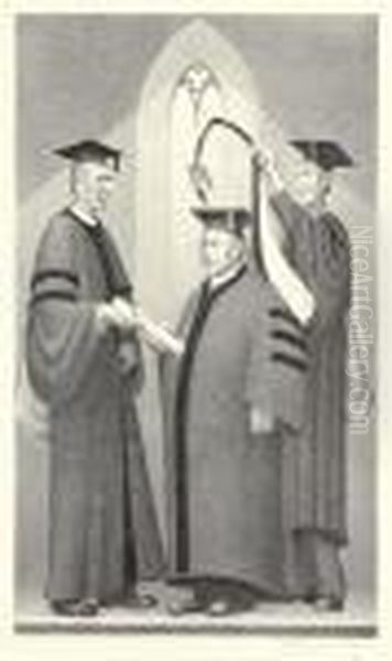 Honorary Degree Oil Painting by Grant Wood