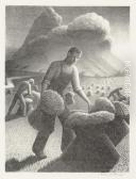 Approaching Storm (c. 19) Oil Painting by Grant Wood