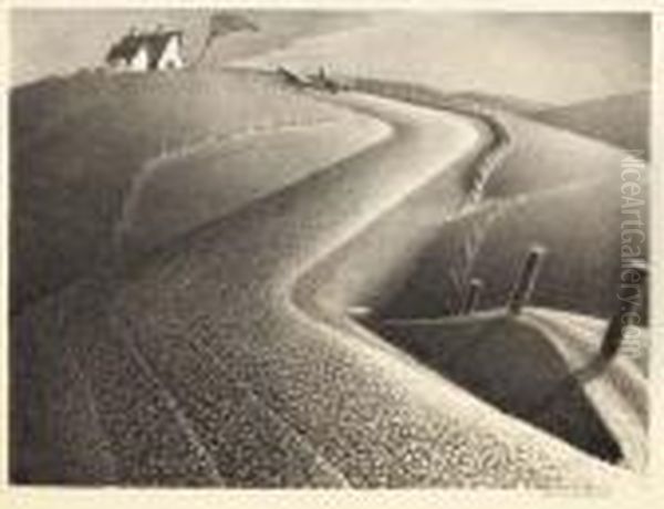 March Oil Painting by Grant Wood