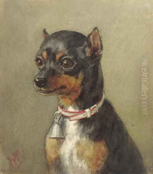 A portrait of a dog Oil Painting by Willem De Famars Testas