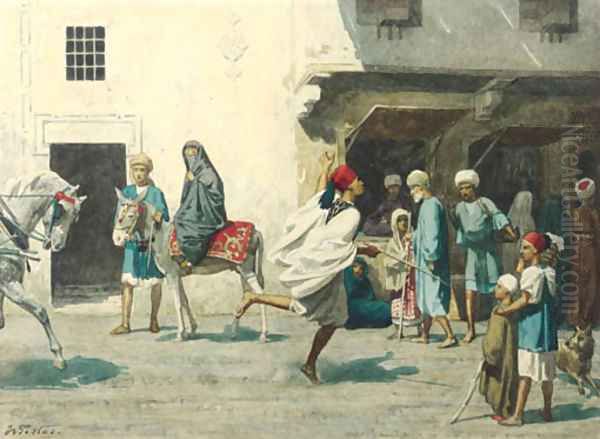 An Egyptian courier Oil Painting by Willem De Famars Testas