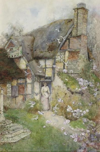 An Old Cottage Near Church Stretton, Shropshire Oil Painting by David Woodlock