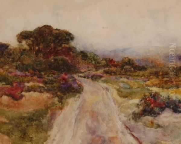 A Countryroad Oil Painting by David Woodlock