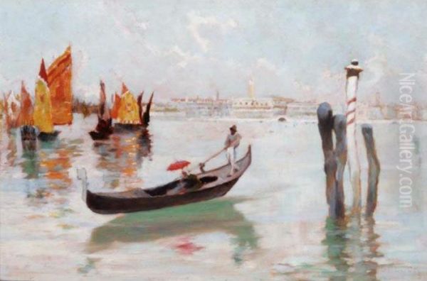 A Spring Morning On The Lagoon, Venice Oil Painting by David Woodlock