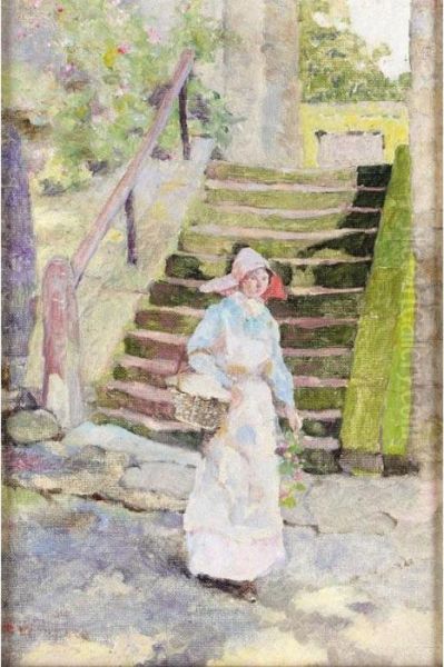 The Steps, Bidston Hall, Cheshire Oil Painting by David Woodlock