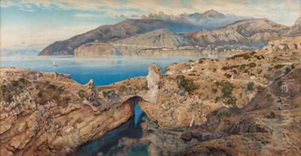 Capo di Sorrento Oil Painting by James Talmage White