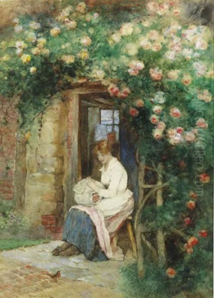 The Lacemaker's Cottage Oil Painting by David Woodlock