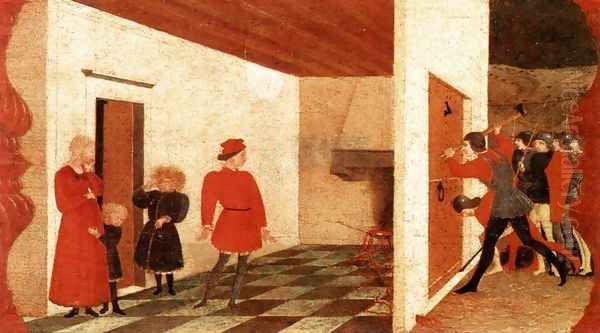 Miracle of the Desecrated Host (Scene 2) 1465-69 Oil Painting by Paolo Uccello