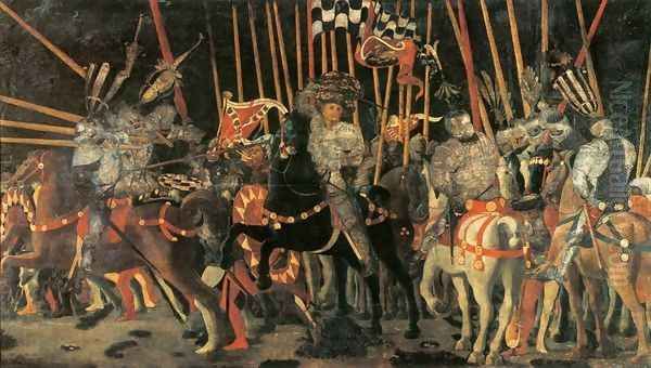 Micheletto da Cotignola Engages in Battle 1450s Oil Painting by Paolo Uccello