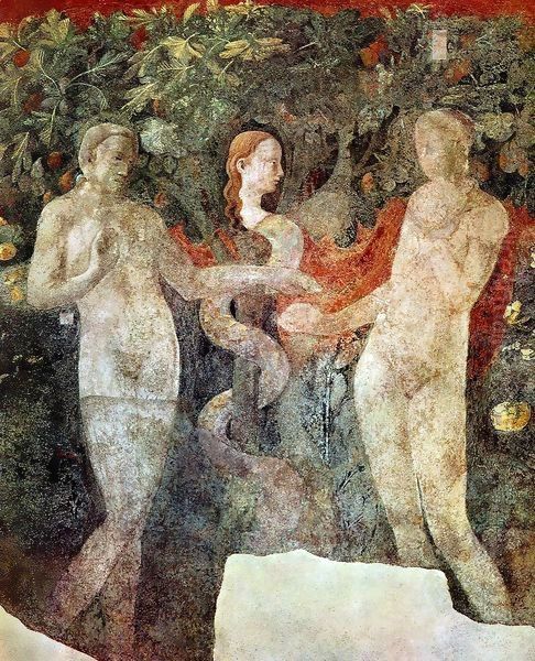 Creation Of Eve And Original Sin (detail) Oil Painting by Paolo Uccello